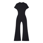 Load image into Gallery viewer, Nova Flared Leg Quarter-Zip Jumpsuit
