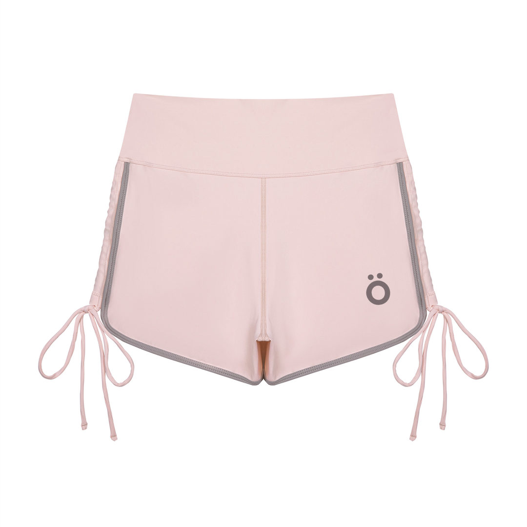 Laura Block High Waisted Yoga Shorts - In Pink