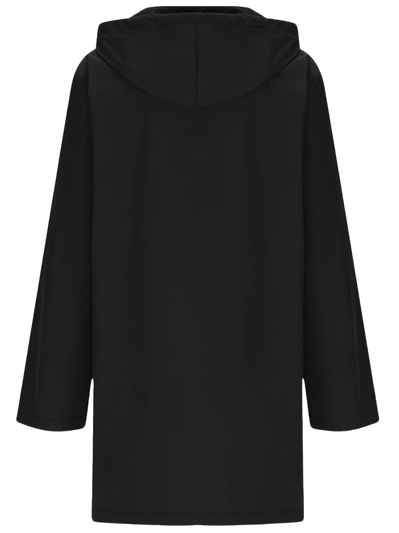 Women's Trench Coat Hooded Button Front Longline Pocket Style