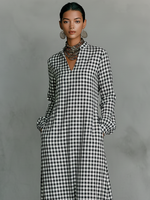 Load image into Gallery viewer, Effortless Plaid Maxi Dress for Women with V Neck Long Sleeve Oversized Casual Shirt Dress Style
