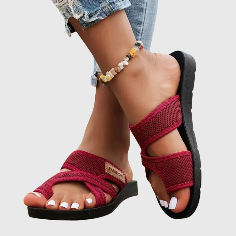 Women's Sandals Mesh Strap Platform Slip On Style