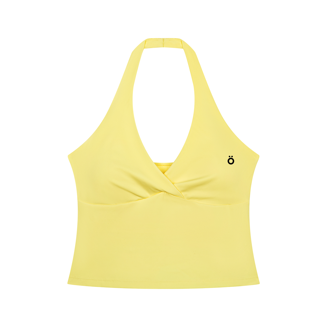 Albina Ruched Halter Yoga Tank Top