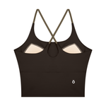Load image into Gallery viewer, Tullia Block Yoga Tank Top - In Black &amp; Coffee
