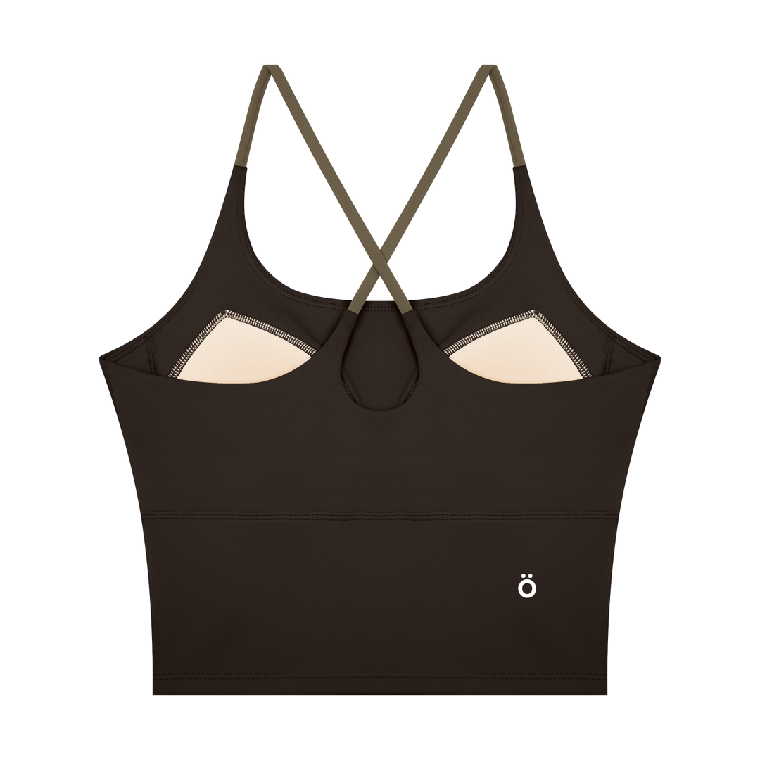 Tullia Block Yoga Tank Top - In Black & Coffee