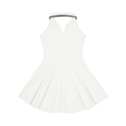 Lucia Collared Halter A-Line Tennis One Piece Dress - In White
