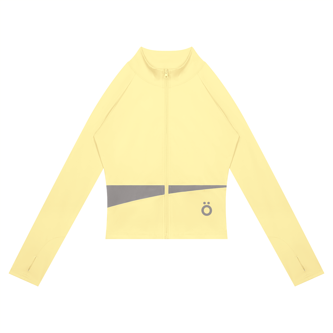 Cassia Slit Panel Yoga Jacket - in Yellow