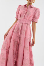 Load image into Gallery viewer, Camille | Elegant Pink Maxi Dress for Formal Wedding Guest Style
