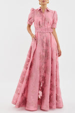 Load image into Gallery viewer, Camille | Elegant Pink Maxi Dress for Formal Wedding Guest Style
