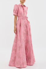 Load image into Gallery viewer, Camille | Elegant Pink Maxi Dress for Formal Wedding Guest Style
