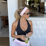 Load image into Gallery viewer, Albina Ruched Halter Yoga Tank Top - In Black
