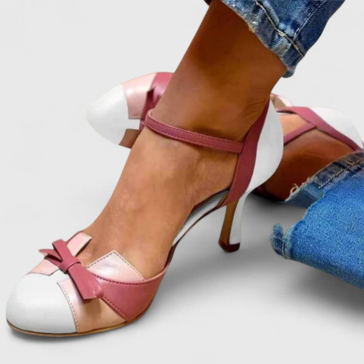 Women's Wedding Shoes Bow Detail Colorblock Heel Style