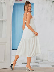 Backless Bustier Midi Dress | Cocktail Dress, Wedding Guest Dress