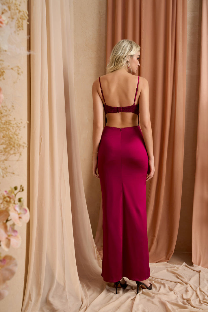 Backless Ruched Bust Zipper Back Satin Dress | Bridesmaid Dress, Formal Dress