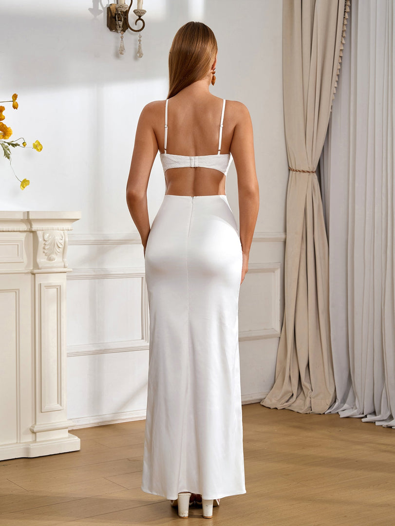 Backless Ruched Bust Zipper Back Satin Dress | Bridesmaid Dress, Formal Dress