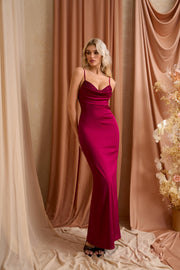 Backless Ruched Bust Zipper Back Satin Dress | Bridesmaid Dress, Formal Dress