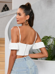 Backless Zipper Corset Crop Top | Cocktail Party Top