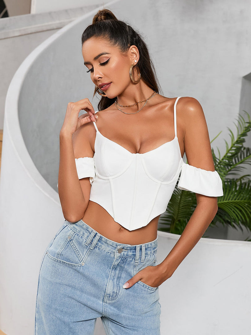 Backless Zipper Corset Crop Top | Cocktail Party Top
