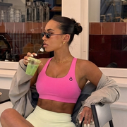 Beatrix Yoga Sports Bra - White & Pink