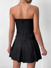 Belt Pleated Bodycon Tube Dress | Homecoming Dress, Cocktail Dress