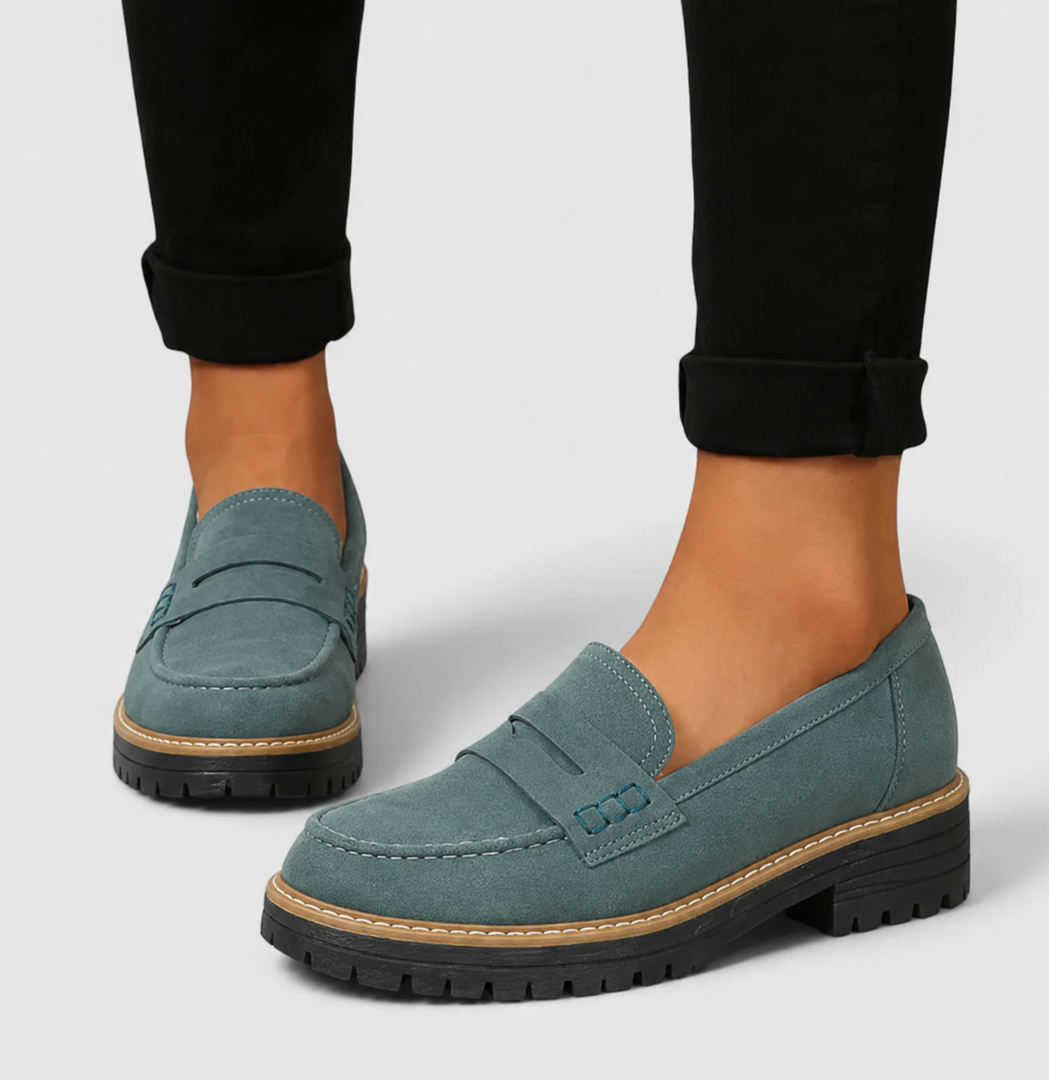 Women's Loafers Penny Strap Chunky Sole Slip On Style