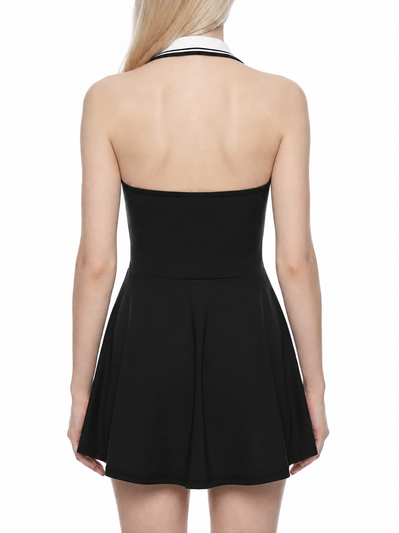 Lucia Collared Halter A-Line Tennis One Piece Dress