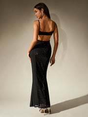 Contrast Sequin Corset Mermaid Bodycon Dress | Cocktail Dress