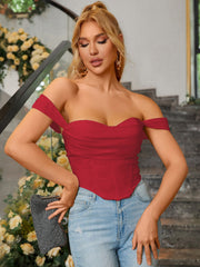 Cowl Neck Strap Corset Top | Cocktail Party Top