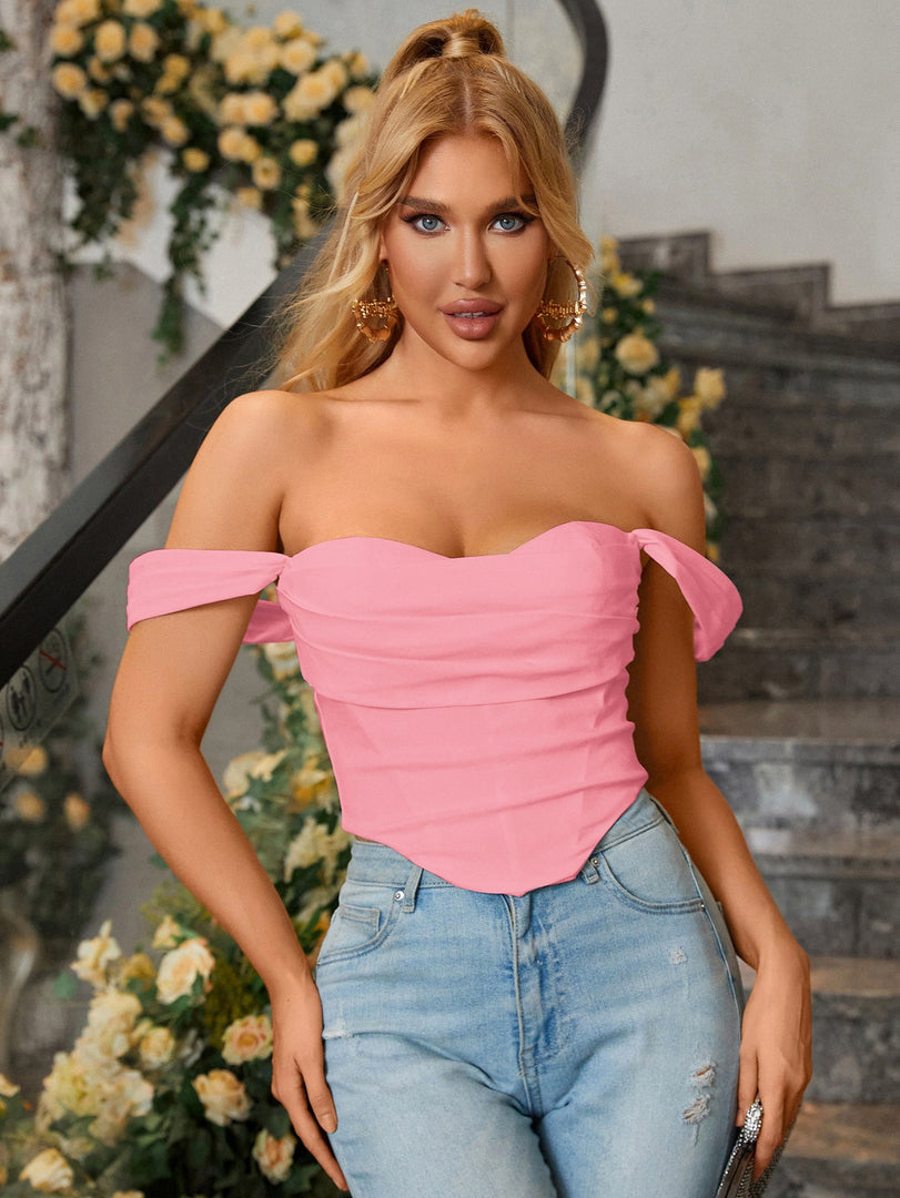 Cowl Neck Strap Corset Top | Cocktail Party Top