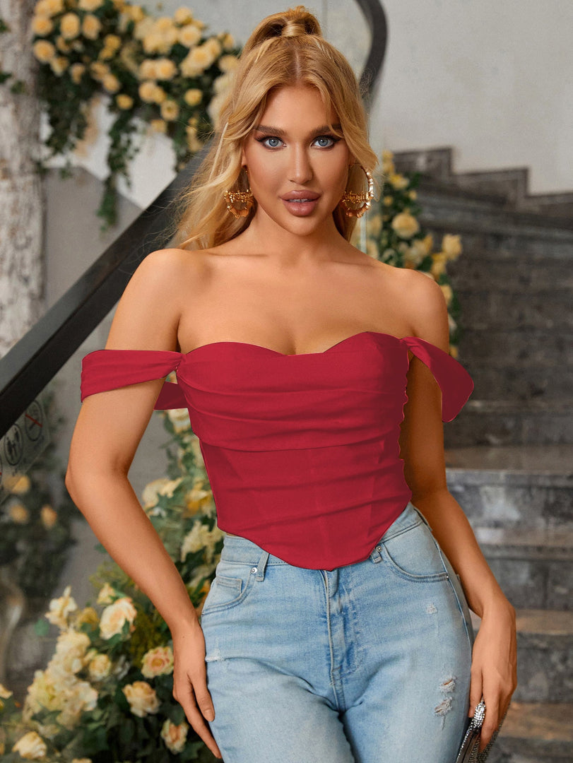 Cowl Neck Strap Corset Top | Cocktail Party Top