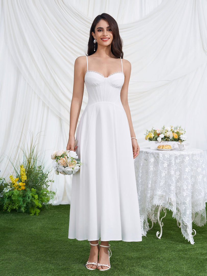 Crisscross Back Corset Lace Trim Cami Dress | Homecoming Dress