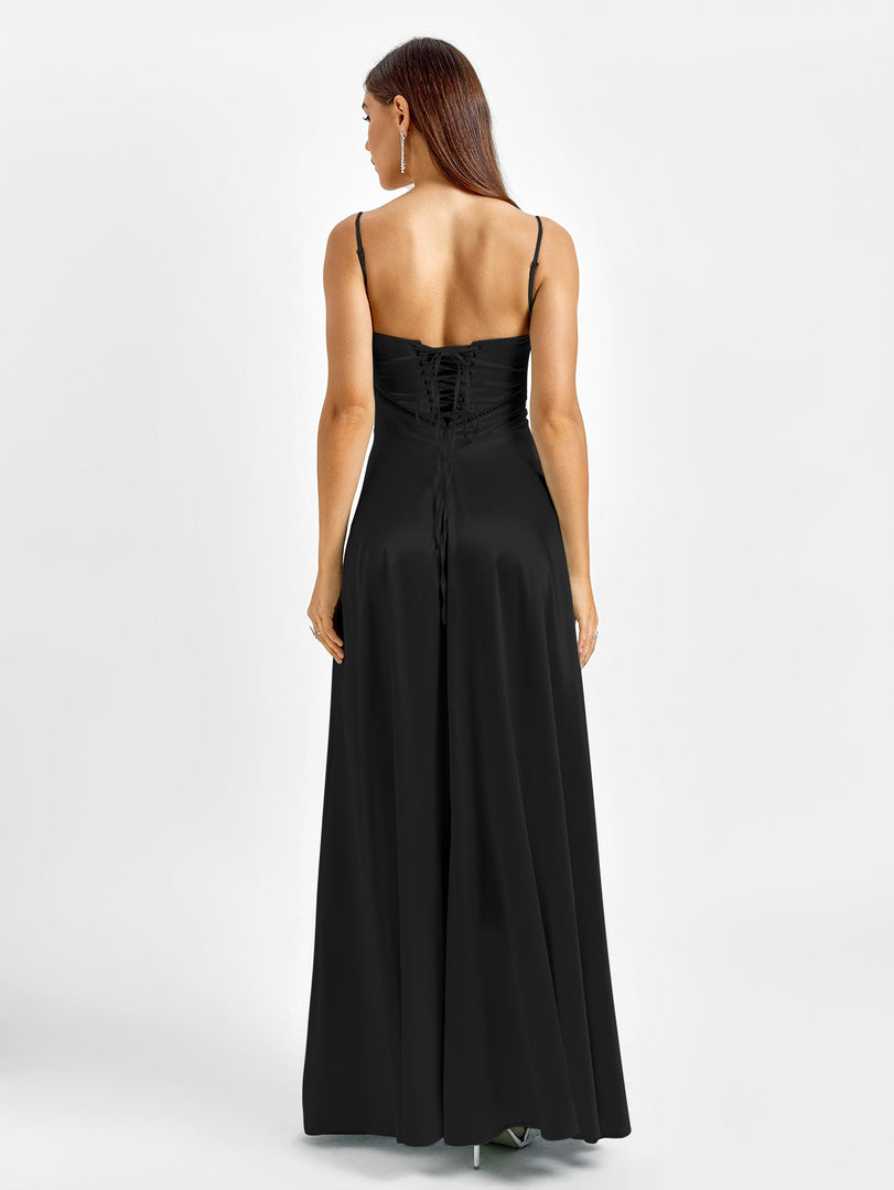 Crisscross Back Satin Maxi Dress | Bridesmaid Dress