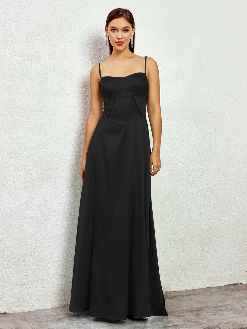 Crisscross Back Satin Maxi Dress | Bridesmaid Dress