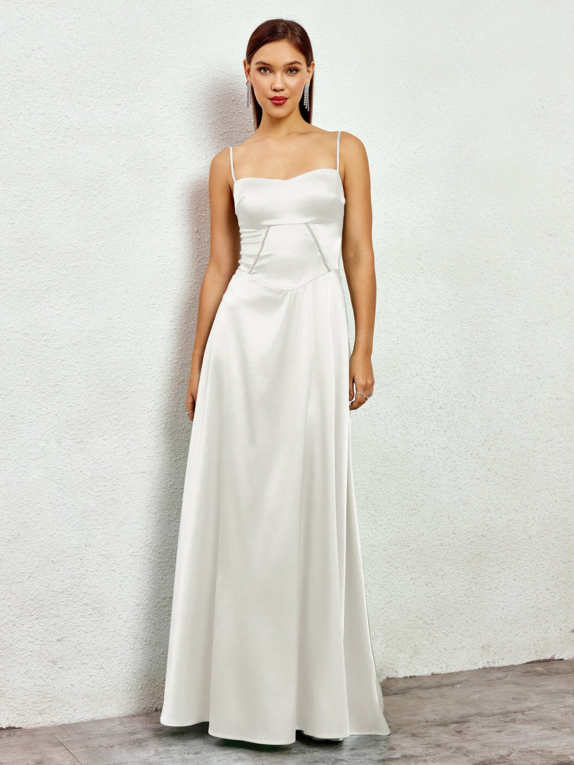 Crisscross Back Satin Maxi Dress | Bridesmaid Dress