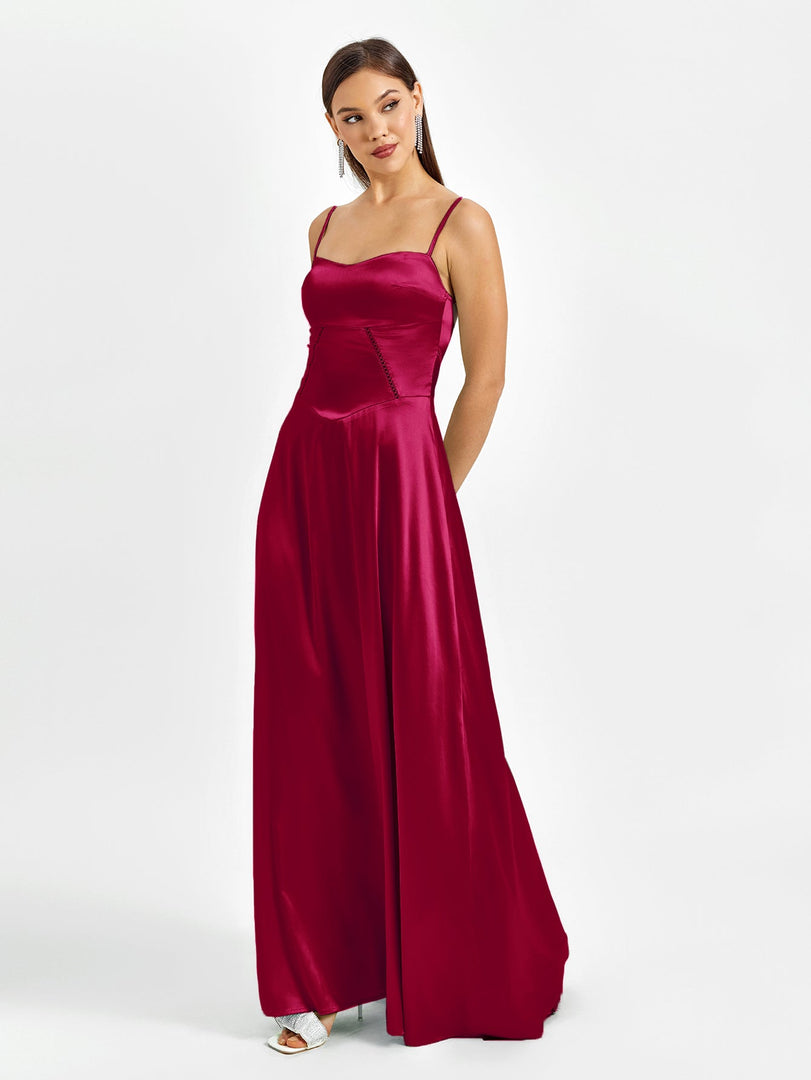 Crisscross Back Satin Maxi Dress | Bridesmaid Dress