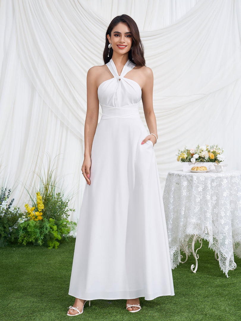 Crisscross Tie Back Pocket Maxi Dress | Prom Dress, Formal Dress