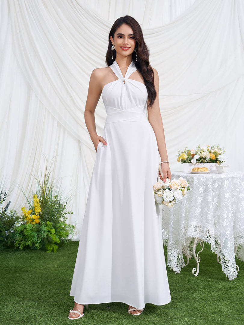 Crisscross Tie Back Pocket Maxi Dress | Prom Dress, Formal Dress