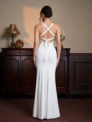 Crisscross Tie Back Ruched Split Maxi Dress | Prom Dress, Formal Dress