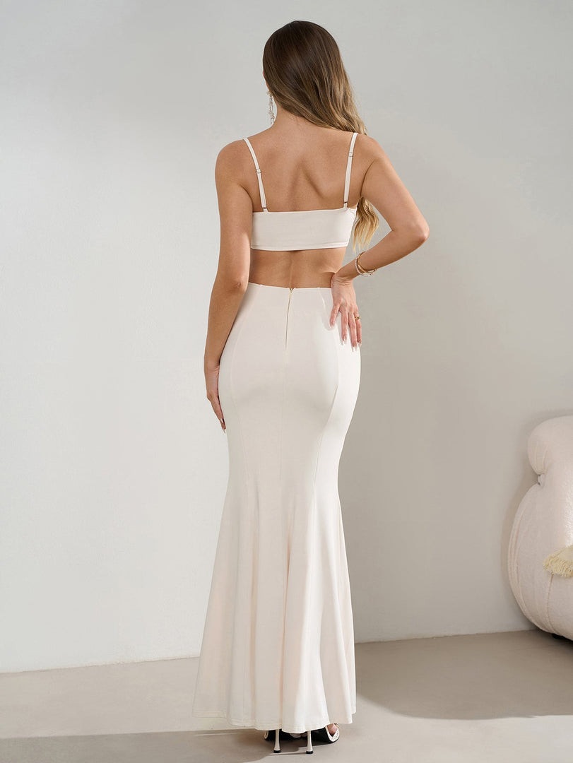 Cut Out Backless Split Thigh Mermaid Hem Cami Dress | Prom Dress