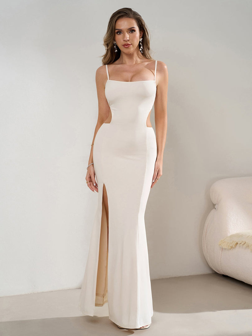 Cut Out Backless Split Thigh Mermaid Hem Cami Dress | Prom Dress