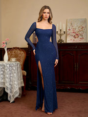 Cut Out Backless Split Thigh Mermaid Hem Glitter Dress | Homecoming Dress