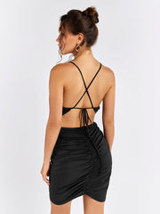 Cut Out Embellished Ring Ruched Dress | Wedding Guest Dress