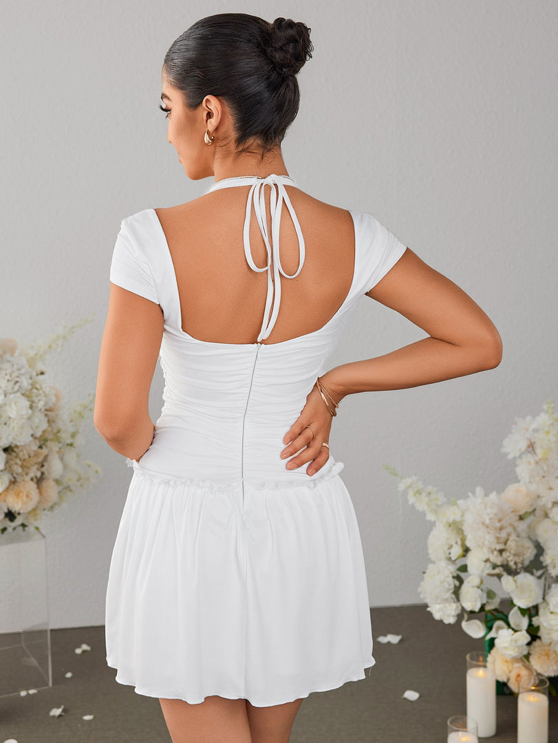Cut Out Halter Ruched Mini Dress | Homecoming Dress