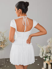 Cut Out Halter Ruched Mini Dress | Homecoming Dress