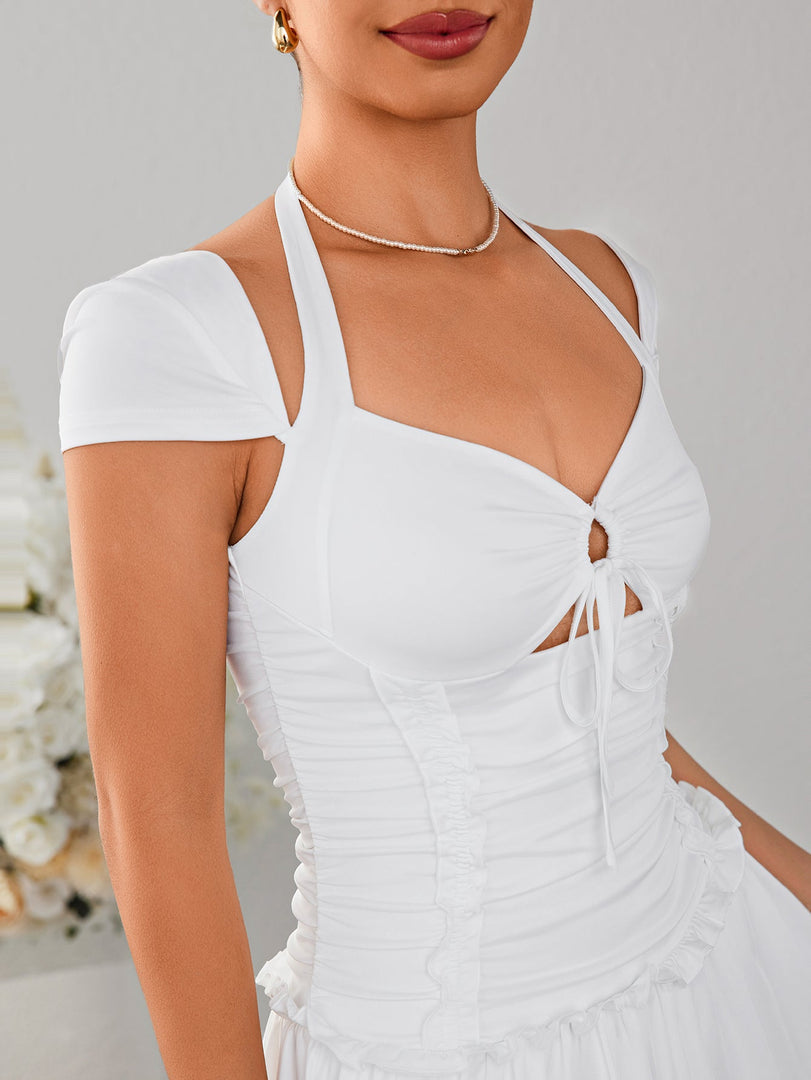 Cut Out Halter Ruched Mini Dress | Homecoming Dress