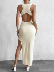 Cut Out Split Thigh Sleeveless Bodycon Solid Dress | Homecoming Dress, Cocktail Dress