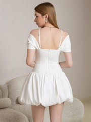 Cut Out Twist Front Cold Shoulder Ruched Cake Dress | Wedding Guest Dress, Vacation Dress