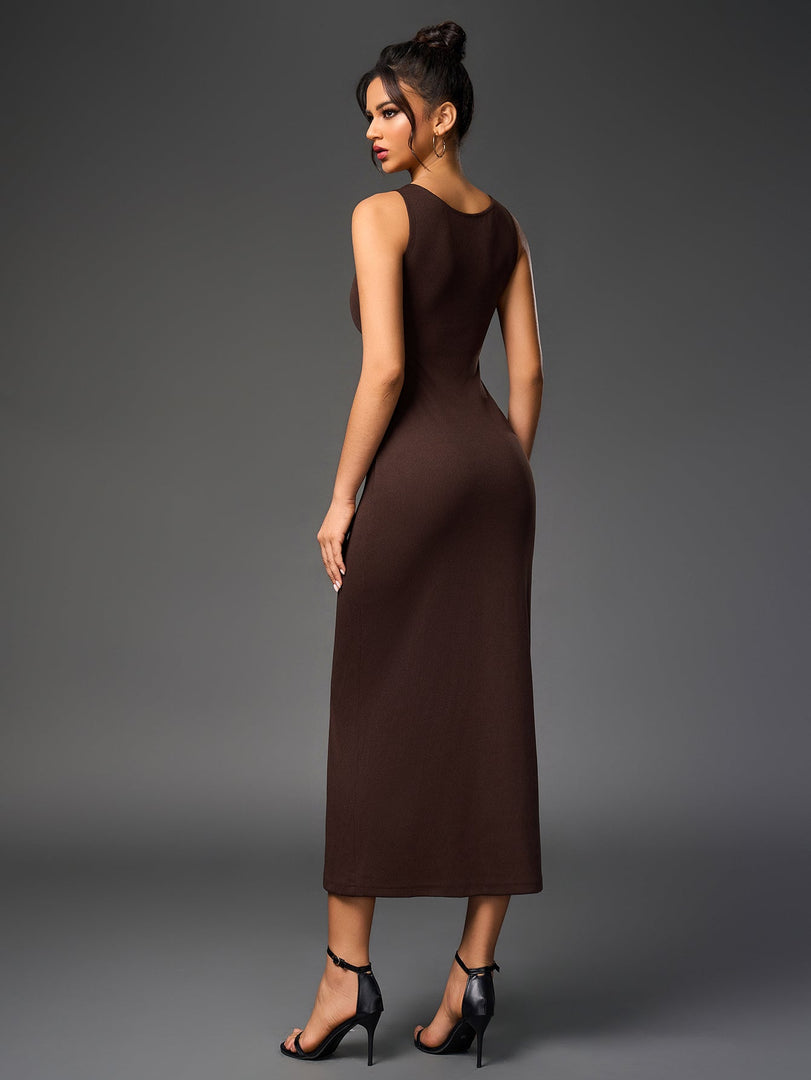 Embellished Button Split Hem Bodycon Dress | Homecoming Dress, Cocktail Dress