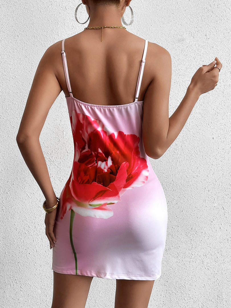 Floral Print Bodycon Cami Dress | Vacation Dress, Wedding Guest Dress