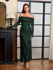 Flounce Sleeve Off Shoulder Mesh Bodycon Dress | Vacation Dress