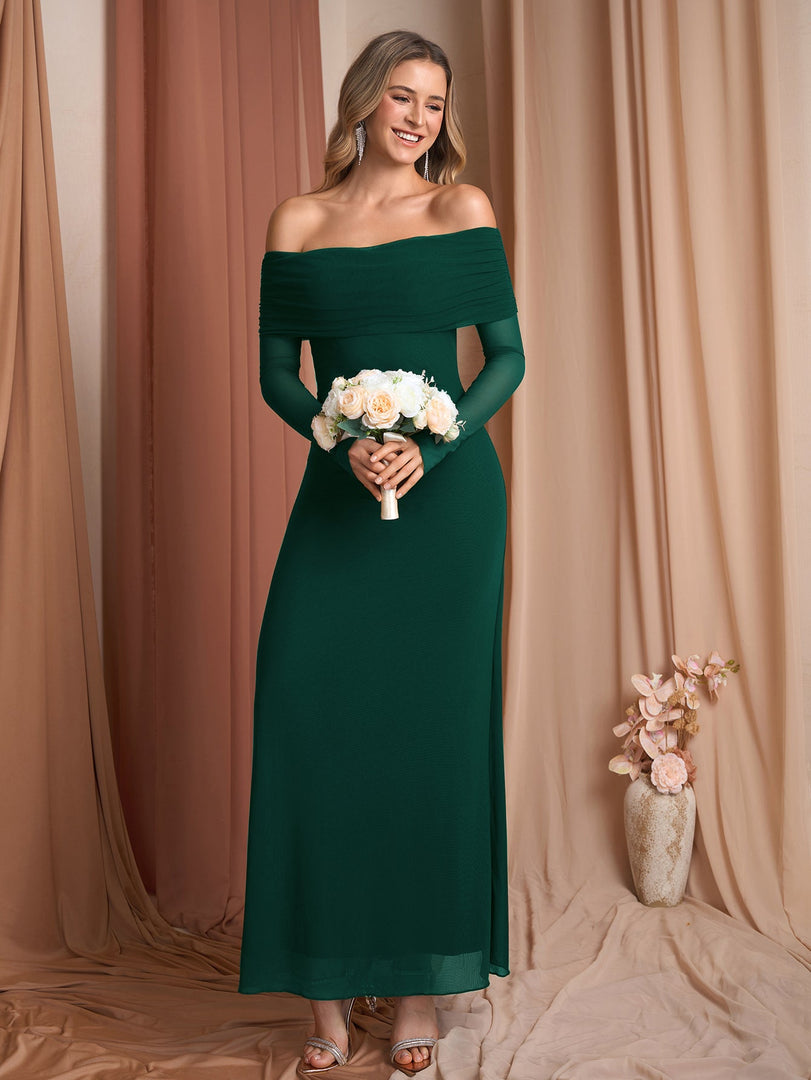 Flounce Sleeve Off Shoulder Mesh Bodycon Dress | Vacation Dress